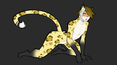 4_toes 5_fingers anthro blue_eyes brown_hair eyebrows eyelashes feet fingers genitals hair male nude penis solo toes ni70 felid leopard mammal pantherine 2021 digital_media_(artwork)