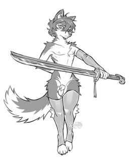 animal_genitalia anthro balls chest_tuft clothing dao_(sword) facial_piercing femboy footwear furgonomics furry-specific_piercing genital_piercing genitals half-closed_eyes male narrowed_eyes nose_piercing nose_ring piercing ring_piercing sheath sheath_piercing simple_background solo toeless_footwear toeless_legwear tuft white_background mewdles nowi_(oolongmatchatea) canid canine canis domestic_dog husky mammal nordic_sled_dog spitz greyscale hi_res monochrome