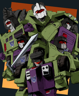 ambiguous_gender armor decepticon front_view frown group holding_melee_weapon holding_object holding_sword holding_weapon machine mask melee_weapon not_furry open_mouth red_eyes simple_background smile smirk standing sword teeth weapon wheel beat9rock hasbro takara_tomy transformers bonecrusher_(transfromer) hook_(transformer) long_haul mixmaster scavenger_(transformer) scrapper_(transformer) constructicons cybertronian humanoid living_machine robot 2017 digital_drawing_(artwork) digital_media_(artwork)