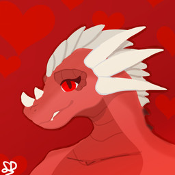 anthro back_spikes eyebrows facial_horn facial_scales female horn nose_horn pattern_background scale_eyebrows scales simple_background solo spikes spikes_(anatomy) sinisterdragon mythology ember_(xjax1) dragon mythological_creature mythological_scalie scalie 1:1 absurd_res hi_res