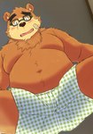 anthro blush brown_body brown_fur clothing eyewear fur glasses kemono male moobs navel overweight overweight_anthro overweight_male solo underwear yaki_atsuage lifewonders tokyo_afterschool_summoners volos_(tas) bear mammal 2021 hi_res