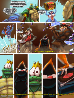 accessory anthro anthrofied areola balls barrel big_balls big_penis breasts butt creepy creepy_clown crown female genitals headgear huge_balls huge_penis male menacing_aura muscular muscular_male necktie nipples nude penis text vein veiny_penis vulva doctor_awesome donkey_kong_(series) menacing_(meme) nintendo star_fox chunky_kong cranky_kong king_k._rool krystal_(star_fox) lanky_kong ape haplorhine mammal monkey primate scalie absurd_res comic english_text hi_res meme