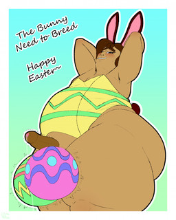 anthro balls big_balls big_balls_small_penis big_butt blush bodily_fluids bodypaint border brown_body brown_fur brown_hair butt disproportionate_genitalia erection foreskin fur genital_fluids genitals gradient_background green_background hair hands_behind_head hands_behind_own_head holidays humanoid_genitalia humanoid_penis leaking_precum low-angle_view male outline overweight overweight_anthro overweight_male painted_balls penis precum short_tail simple_background small_penis solo standing tail text thick_thighs white_border white_outline silvia_nexus_(artist) easter sas'sharo_(silvia_nexus) lagomorph leporid mammal rabbit 2026 digital_drawing_(artwork) digital_media_(artwork) english_description english_text hi_res