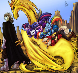 anthro anthrofied applejack_(mlp) armor bdsm blonde_hair bondage bound cloak clothing dakuroihoshi desert dragon elbow_gloves equine female friendship_is_magic gag gloves hair hat horn horse male mammal multi-colored_hair my_little_pony original_character pegasus pony purple_eyes rainbow_dash_(mlp) rainbow_hair rarity_(mlp) red_eyes rope twilight_sparkle_(mlp) unicorn wings
Rating: Safe
Score: 1
User: 2DUK
Date: November 21, 2012