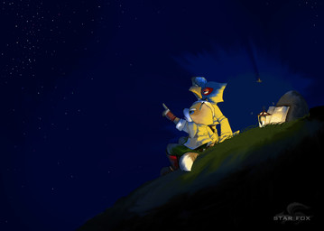 anthro book duo grass lamp lantern male night plant rock sky star stargazing starry_sky komausagi nintendo star_fox falco_lombardi fox_mccloud avian bird