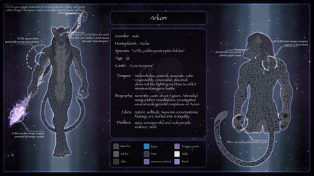 4_toes 5_fingers abs animal_genitalia anthro balls bare_back barefoot biceps biped black_body black_fur black_hair black_nose black_spots blue_eyes butt claws countershade_torso countershading detailed_background digitigrade dreadlocks ear_piercing energy facial_markings feet fingers front_view fully_sheathed fur genitals glowing grey_balls grey_body grey_countershading grey_fur hair head_markings holding_object holding_weapon humanoid_hands long_hair male markings melanistic melee_weapon multicolored_body multicolored_fur multicolored_tail muscular muscular_anthro muscular_male navel nude pawpads pecs piercing polearm purple_markings quads rear_view serious sheath snout solo space spear spots spotted_body spotted_fur standing star tail text toes weapon whiskers white_claws aurancreations arkon alien felid mammal pantherine 16:9 digital_media_(artwork) english_text grey_theme hi_res model_sheet widescreen