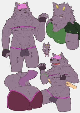 backsack balls butt clothed clothing disembodied_hand duo genitals gloves handwear hat headgear headwear jiggling male male_focus muscular muscular_male penis pubes skimpy solo_focus speedo swimwear tickling visor_cap wetsuit kawara_gawara lifewonders tokyo_afterschool_summoners bathym_(tas) canid canine canis demon mammal wolf hi_res