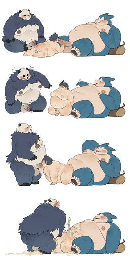 anal anal_penetration anthro anthro_penetrating anthro_penetrating_human balls balls_on_penis belly big_butt big_cheeks big_nipples big_penis black_hair blush bodily_fluids bottomwear butt butt_focus chubby_cheeks clothing cum cum_all_over cum_drip cum_everywhere cum_in_ass cum_in_mouth cum_inside cum_on_back cum_on_body cum_on_butt cum_on_chest cum_on_face doggystyle dominant dominant_anthro dominant_male dripping duo ejaculation erection excessive_cum excessive_genital_fluids fangs fellatio four_frame_image from_behind_position fur genital_fluids genitals green_body green_fur group group_sex hair hand_holding holding_partner human_on_anthro human_penetrated interspecies larger_anthro larger_dom larger_male leaking_cum male male/male male_on_human male_penetrated male_penetrating male_penetrating_male messy moobs multicolored_body multicolored_fur musk nipples nude obese obese_anthro obese_male oral orgasm overweight overweight_anthro overweight_bottom overweight_human overweight_male overweight_penetrated overweight_top pants penetration penile penile_penetration penis penis_in_ass pokephilia prone_bone_position sex simultaneous_orgasms size_difference smaller_human smaller_male speed_bump_position spitroast submissive submissive_human submissive_male teeth threesome two_doms_one_sub white_body white_fur quanjiang nintendo pokemon pokemon_sleep professor_neroli bear generation_1_pokemon generation_6_pokemon giant_panda human mammal pangoro pokemon_(species) snorlax 1:2 2023 absurd_res hi_res