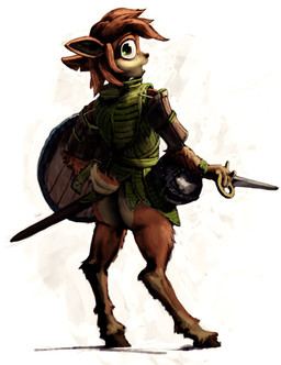 anthro armor bottomless butt clothed clothing female gambeson headgear helmet looking_at_viewer looking_back melee_weapon shield solo surprised sword weapon lordgood activision spyro_reignited_trilogy spyro_the_dragon elora deer faun_(spyro) mammal hi_res