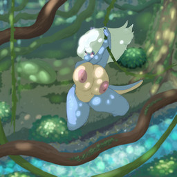 action_pose anthro big_breasts breasts female forest forest_background hair huge_breasts jungle looking_forward narrowed_eyes nature nature_background nipples non-mammal_breasts non-mammal_nipples nude plant pose river scales solo speed_lines swinging tail thick_thighs tree vines wide_hips anselme mythology sangerla_(anselme) dragon mythological_creature mythological_scalie reptile scalie 1:1 absurd_res hi_res