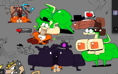 3_fingers anal anal_penetration anthro anthro_on_anthro anthro_on_feral anthro_penetrated anthro_penetrating anthro_penetrating_anthro anthro_penetrating_feral antlers anus areola armless armor arrow_(weapon) backsack balls belly bent_over bestiality big_areola big_balls big_breasts big_butt big_penis black_anus black_body black_clothing black_eyes black_hat black_headwear black_nose black_skin black_vulva bodily_fluids bottom_heavy bottomless bottomless_anthro bottomless_male breasts brown_balls brown_body brown_ears brown_hair brown_markings brown_penis brown_skin butt clitoris clothed clothing cowgirl_position curvy_figure cute_fangs darkened_balls darkened_genitalia darkened_penis dialogue diamond_armor diamond_sword duo erection eye_roll eyes_closed fangs fellatio female feral feral_penetrated fingers from_behind_position from_front_position fur genitals glistening glistening_areola glistening_balls glistening_breasts glistening_butt glistening_genitalia glistening_nipples glistening_penis gloves_(marking) green_body green_scales green_tail grey_background grey_horn group hair hat hat_on_penis hat_only headgear headgear_only headwear headwear_only helmet holding_melee_weapon holding_object holding_shield holding_sword holding_weapon horn huge_areola huge_breasts huge_butt huge_penis huge_thighs hyper hyper_genitalia hyper_penis long_neck long_penis looking_at_viewer looking_back looking_back_at_viewer lying lying_and_blow_position male male/female male/male male_penetrating markings medial_ring melee_weapon mostly_nude mottled mottled_genitalia mottled_penis multicolored_body multicolored_fur multicolored_skin navel nipples nude on_back on_bottom on_top open_mouth oral oral_penetration orange_areola orange_body orange_fur orange_hair orange_nipples orange_skin penetration penile penile_penetration penis perineum prone_bone_position pupils purple_clitoris purple_sclera ranged_weapon rear_view scales sex shield shocked simple_background slit_pupils snout spots spotted_butt standing sword tail talking_feral tan_balls tan_body tan_penis tan_perineum tan_skin tan_vulva teeth text thick_thighs tusks two_tone_body two_tone_fur two_tone_skin vaginal vaginal_penetration voluptuous_female vulva weapon white_body white_fur white_skin wide_eyed x_anus x_navel superiorfox microsoft minecraft mojang mythology xbox_game_studios cain_(superiorfox) lucy_swallows soups_(superiorfox) canid canine canis deer dragon ender_dragon fox mammal mythological_creature mythological_scalie red_fox reptile scalie snake suine true_fox 2026 colored digital_drawing_(artwork) digital_media_(artwork) drawpile_(artwork) english_text flat_colors multiple_images multiple_scenes shaded simple_shading sketch