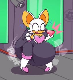 anthro armwear bat_ears bat_wings big_diaper big_ears blush bodily_fluids bra breasts camera chaos_emerald cleavage clothed clothing diaper diapersuit elbow_gloves embarrassed female gem gloves handwear heart_bra heart_clothing heart_symbol heart_underwear membrane_(anatomy) membranous_wings mysecretlife poof_effect shocked solo stealing sweat underwear wings dummydoodles eggman_logo sega sonic_the_hedgehog_(series) rouge_the_bat bat mammal hi_res