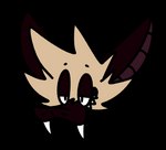 alternate_color anthro blinking fangs half-closed_eyes male narrowed_eyes smile smug snout solo teeth epilepsy_warning spanklet spanklet_chocoa bat mammal megabat animated greyscale headshot_portrait monochrome portrait short_playtime