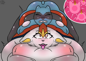 anthro areola belly big_belly big_breasts biped black_ears black_markings blue_body blue_fur blue_tail bodily_fluids breasts buckteeth clenched_teeth cum cutaway doggystyle duo ears_down eyes_closed facial_markings female female_anthro female_on_bottom from_behind_position front_view fur genital_fluids genitals hair head_markings heart_eyes heart_symbol huge_breasts hyper impregnation internal interspecies inverted_nipples larger_anthro larger_female lying male male/female male_anthro male_on_top markings mask_(marking) multiple_ova nipples on_bottom on_front on_top ovum penetration pink_areola pivoted_ears pokemorph pupils red_eyes red_hair sex size_difference smaller_anthro smaller_male smile sperm_cell tail teeth thick_thighs tongue tongue_out uterus_view vaginal vaginal_penetration vulva white_belly white_body white_breasts white_ears white_fur white_pupils tubfy nintendo pokemon canid canine canis cinderace generation_4_pokemon generation_8_pokemon jackal lagomorph mammal pokemon_(species) riolu 2023 colored digital_media_(artwork) half-length_portrait hi_res portrait
