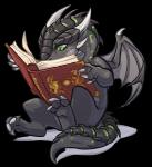 ambiguous_gender anthro book green_eyes horn membrane_(anatomy) membranous_wings reading semi-anthro simple_background solo spines tail transparent_background wings pechschwinge mythology dragon mythological_creature mythological_scalie scalie alpha_channel digital_media_(artwork)