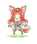 anthro clothing crown dipstick_tail female fur hair headgear markings owo red_body red_fur red_hair simple_background solo tail tail_markings tiara white_clothing white_eyes white_tail_tip saikin_san_(artist) koei_tecmo warriors_(game_series) warriors_all-stars tamaki_(warriors) canid canine fox mammal 2017 5:6