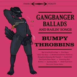 abs aircraft album_cover_parody anthro ball_tuft balls beak black_body black_sclera blue_body blue_eyes bodily_fluids claws clothing cowboy cowboy_hat cum dancing erection feather_tuft feathers genital_fluids genitals gun hat headgear headwear helicopter helicopter_motion humanoid_genitalia humanoid_penis humor looking_at_viewer male male_stripper muscular music parody pasties penis ranged_weapon smug solo swinging_penis tail tail_feathers tassels text tuft vehicle weapon pierogipie avian bird corvid corvus_(genus) crow oscine passerine 1:1 absurd_res english_description english_text hi_res