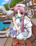 daww dropping_food eating eating_food female feral food group popsicle trio bubbacterial aria_(manga) mizunashi_akari avian bird gull human lari larid mammal hi_res