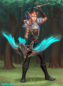 armor boots bow_(weapon) clothing ear_piercing ear_ring female footwear forest front_view grass hair holding_bow_(weapon) holding_object holding_ranged_weapon holding_weapon humanoid_pointy_ears not_furry outside piercing plant pointy_ears quiver_(object) ranged_weapon ring_piercing shoes solo standing tree weapon vanharmontt blizzard_entertainment warcraft blood_elf elf humanoid 2021 absurd_res digital_media_(artwork) hi_res