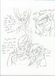 angry anthro arm_around_shoulders clothed clothing comic daddy_kink duo english_text fully_clothed genderplay graphite_(artwork) hi_res insult lizard male male/male monochrome razinoats reptile scalie teasing text traditional_media_(artwork)