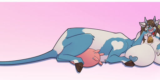 barbell_piercing big_breasts blue_body blue_fur blue_nipples breasts collar cowbell female fur furgonomic_piercing furgonomics hair heart_nipples hooves horn huge_breasts hyper hyper_breasts long_hair long_tail multicolored_body multicolored_fur nipples pasties pierced_udders piercing tail tea_bag teat_piercing teats udder_piercing udders nika_vizard endiu bovid bovid_taur bovine bovine_taur cattle cattle_taur mammal mammal_taur taur hi_res