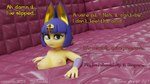 anthro bangs blue_ears blue_hair bob_cut digestion female hair latex looking_at_viewer padded_room short_stack solo text through_wall trapped uraeus vore yellow_body yellow_face yellow_inner_ear comorito animal_crossing blender_cycles nintendo ankha_(animal_crossing) domestic_cat felid feline felis mammal 16:9 3d_(artwork) 4k absurd_res digital_media_(artwork) english_text hi_res widescreen