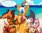 anthro beach big_breasts big_butt bikini breasts butt clothing female group hand_behind_head hand_on_breast hand_on_butt one-piece_swimsuit outside sea sling_bikini swimwear text trio two-piece_swimsuit water wide_hips roga141 sega sonic_boom sonic_the_hedgehog_(series) amy_rose rouge_the_bat sticks_the_jungle_badger badger bat eulipotyphlan hedgehog mammal mustelid musteline 2022 absurd_res hi_res