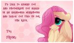 2017 blush border english_text equid equine feathered_wings feathers female feral fluttershy_(mlp) friendship_is_magic hair hair_over_eye hasbro heart_eyes heart_symbol hi_res holidays lolepopenon looking_at_viewer mammal my_little_pony mythological_creature mythological_equine mythology one_eye_obstructed pegasus pink_hair smile solo text valentine's_day white_border wings