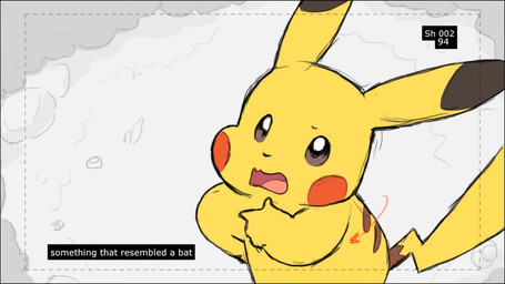 ambiguous_gender black_body character_reenactment dialogue duo eyes_closed fangs feral frown humor open_frown open_mouth orange_body teeth text tongue yellow_body dahecksajerry ghosted nintendo pokemon arcanine bat canid canine generation_1_pokemon generation_6_pokemon mammal noivern pikachu pokemon_(species) 16:9 2d_animation animated english_audio english_text frame_by_frame short_playtime sound video voice_acted widescreen
