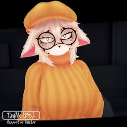 anthro big_breasts blush bouncing_breasts breast_drop breasts clothed clothing clothing_lift embarrassed eyewear female flashing flashing_breasts floppy_ears glasses hair hat headgear headwear looking_at_viewer nipples shirt simple_background solo sweater topwear turtleneck white_body white_hair tednotbob alex_(tednotbob) canid canine fox mammal 1:1 3d_(artwork) 3d_animation animated digital_media_(artwork)