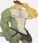 abs balls biceps clothing deltoids genitals hat headgear headwear jockstrap male muscular muscular_male nipples obliques pecs penis solo underwear ryandidindoome glitch_productions the_amazing_digital_circus gummigoo_(tadc) alligator alligatorid crocodilian reptile scalie hi_res