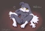 animal_genitalia anthro balls barefoot biped black_body black_fur blep casual_nudity feet fluffy fur genitals hair long_ears looking_at_viewer male nude penis simple_background sitting smile solo spread_legs spreading tongue tongue_out white_body white_fur yellow_eyes alonwoof bandai_namco klonoa_(series) klonoa domestic_cat felid feline felis mammal 2019 digital_media_(artwork) hi_res