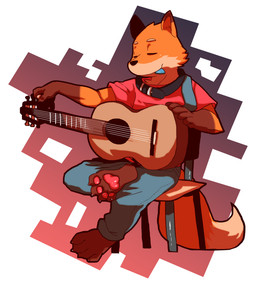anthro canine cute fox fur gazpacho_(artist) guitar male mammal paws pick plain_background sitting solo tuning white_background 

Rating: Safe 
Score: 28 
User: baracudaboy 
Date: January 07, 2011