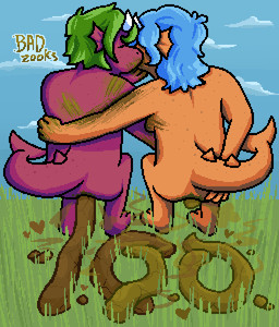 anthro blue_hair breasts butt cloud crouching day dirty duo eyes_closed feces feces_in_ass feces_on_arm feces_on_back feces_on_body feces_on_breasts feces_on_butt feces_on_face feces_on_ground feces_pile feces_smear female female_pooping grass green_hair hair hand_around_waist hand_on_butt hand_on_own_butt heart_symbol horn kissing male male/female male_pooping nude nude_anthro nude_female nude_male orange_body orange_skin outside plant pooping_on_floor pooping_on_grass raised_tail red_body red_skin scatplay sky stink_fumes tail tail_aside text badzooks gadzooks_(badzooks) nova_(badzooks) imp absurd_res artist_name hi_res