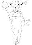 anthro hyper hyper_pregnancy male pregnant pregnant_anthro pregnant_male solo underage_pregnancy young mrripper338 disney the_lion_king simba_(the_lion_king) felid feline lion mammal pantherine absurd_res black_and_white hi_res monochrome sketch