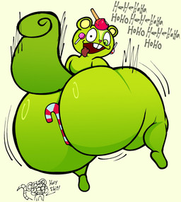 anthro apple big_butt buckteeth butt candy candy_apple candy_cane dessert emanata featureless_feet feet food fruit fur green_body green_eyes green_fur heart_nose heart_symbol lazy_eye lollipop looking_back male open_mouth pink_nose plant rear_view solo tail teeth text thick_thighs tongue tongue_out lucaslora happy_tree_friends nutty_(htf) mammal rodent sciurid tree_squirrel 2026 digital_drawing_(artwork) digital_media_(artwork) english_description hi_res