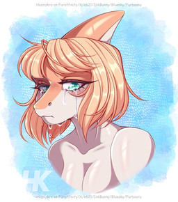 anthro biped blonde_hair bodily_fluids bone_frill breasts crying eyelashes female frill_(anatomy) frown glistening glistening_body green_eyes hair medium_hair multicolored_body multicolored_scales non-mammal_breasts orange_body orange_scales sad scales simple_background solo teardrop tears text two_tone_body two_tone_scales white_body white_scales heenzkra goodbye_volcano_high ko_op_(game_developer) naomi_(gvh) dinosaur hadrosaurid ornithischian ornithopod parasaurolophus prehistoric_species reptile scalie artist_name bust_portrait colored hi_res portrait shaded