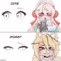 anthro arm_tuft blonde_hair clothing duo ear_piercing ear_ring eyebrow_through_hair eyebrows eyelashes female fur green_eyes hair inner_ear_fluff mature_female mommy_kink neck_tuft open_mouth piercing red_eyes ring_piercing shoulder_tuft smile translucent translucent_hair tuft white_body white_fur white_hair yellow_body yellow_fur croli_x mihoyo zenless_zone_zero pulchra_fellini zhao_(zenless_zone_zero) felid feline felis lagomorph leporid mammal rabbit thiren 1:1 2025 digital_media_(artwork) hi_res