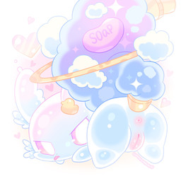 anthro anus big_tail blep blowing_raspberries blue_body blush body_blush cloud female genitals heart_symbol pink_anus pink_sclera pink_text_border pink_vulva pupils rubber_duck rubber_duck_on_head small_nose soap soap_bar solo sparkles tail text tongue tongue_out vulva vulva_blush white_pupils white_text waruwaru0205 slime-chan_(waruwaru0205) goo_creature 1:1 2025 colored detailed digital_drawing_(artwork) digital_media_(artwork) hi_res signature