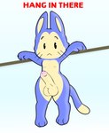 absurd_res anthro big_penis blue_body brotha's domestic_cat dragon_ball erection felid feline felis genitals girly hanging_by_arms hi_res male mammal nude penis puar_(dragon_ball) slim solo wide_hips