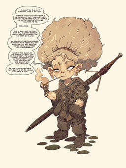 boots clothed clothed_female clothed_humanoid clothing dialogue ear_piercing ear_ring elderly elderly_female elderly_humanoid eyelashes female fingerless_gloves footwear glistening_eyelids gloves grey_hair hair handwear humanoid_pointy_ears long_eyelashes looking_at_viewer melee_weapon not_furry notched_ear pale_eyes piercing pointy_ears profanity ring_piercing shoes smoking_pipe solo speech_bubble sword tear_trough text weapon rapscallion fairy humanoid 2026 english_text hi_res