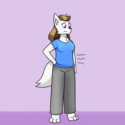 anthro belly belly_inflation black_bra black_clothing black_panties black_underwear blue_body blue_clothing blue_fur blue_shirt blue_topwear blueberry_inflation bottomwear bra breast_expansion breasts butt butt_expansion clothing color_change embarrassed expansion female fur grey_bottomwear grey_clothing grey_pants inflation panties pants shirt shocked solo topwear transformation underwear wardrobe_malfunction white_body white_fur worried chocend celeste_(someguy7733) arctic_fox canid canine fox mammal true_fox 1:1 animated low_res