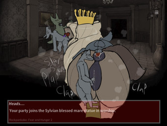 all_three_filled anal anal_knotting anal_penetration animal_genitalia animal_vulva anthro anus bestiality bodily_fluids crown cum cum_from_nose cum_in_ass cum_in_nose cum_in_vagina cum_inside double_fellatio double_oral equine_anus equine_genitalia equine_vulva fellatio female feral from_behind_position gameplay_mechanics gangbang genital_fluids genitals grey_body group group_sex headgear humanoid_genitalia humanoid_penis knotting male male/female oral oral_penetration penetration penile penis perching_position puffy_anus screencap screencap_background sculpture sex size_difference sound_effects standing standing_sex statue tan_body text vaginal vaginal_penetration vulva rockpankake fear_&_hunger_2:_termina fear_and_hunger ych_(character) canid canine equid equine mammal 2026 4:3 digital_media_(artwork) english_text hi_res