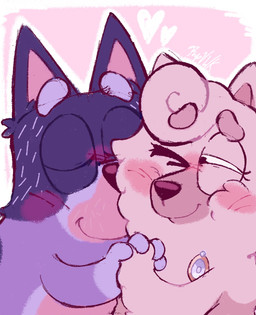 4_fingers anthro big_eyes black_eyes black_nose blue_ears blue_eyebrows blue_markings blush blush_lines blushing_profusely brooch brown_eyebrows brown_inner_ear cheek_tuft closed_smile curved_eyebrows dark_body dark_fur duo ear_tuft eyebrows eyelashes eyes_closed facial_tuft female fingers fur fur_tuft glistening glistening_nose gloves_(marking) hand_holding head_tuft heart_symbol iris light_body light_fur looking_at_another looking_at_partner male male/female markings mature_anthro mature_female mature_male mouth_closed multicolored_body multicolored_fur no_pupils nude nude_anthro nude_female nude_male one_eye_closed one_eye_half-closed outline pink_background pink_blush pointy_ears prick_ears romantic romantic_couple simple_background smile smiling_at_another smiling_at_partner snout thick_eyebrows three-quarter_view tuft white_body white_ears white_fur white_heart white_outline white_sclera yellow_body yellow_fur yellow_inner_ear mvwinkle_899 bluey_(series) bandit_heeler wendy_(bluey) australian_cattle_dog canid canine canis cattledog chow_chow domestic_dog herding_dog mammal pastoral_dog spitz 2025 digital_drawing_(artwork) digital_media_(artwork) hi_res signature