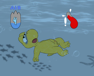 asphyxiation drowning genitals male masturbation penis shell-less small_penis underwater water tribaldragon mario_bros nintendo koopa koopa_troopa reptile scalie turtle absurd_res hi_res