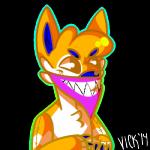 anthro biped blue_claws blue_nose brown_eyes chest_tuft claws clothing countershading creepy fur inflatable kerchief looking_away male orange_body orange_skin sharp_teeth simple_background solo teeth three-quarter_view transparent_background tuft white_body white_countershading fortmaximus lapfox_trax bandetto animate_inanimate living_inflatable 1:1 2014 alpha_channel bust_portrait digital_media_(artwork) low_res portrait