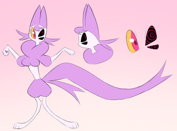 3_eyes anthro female fur multi_eye purple_body purple_fur solo clockstops3am conditional_dnp hazbin_hotel hellaverse fan_character mittens_(labbit) domestic_cat felid feline felis mammal hi_res model_sheet