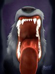 3:4 amarali_(artist) ambiguous_gender canid canine canis first_person_view hi_res licking mammal mouth_shot open_mouth solo tongue tongue_out wolf