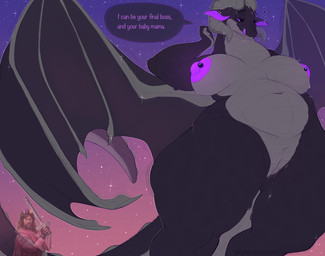 anthro anthrofied areola aroused barbell_piercing bedroom_eyes belly big_breasts big_wings black_body bodily_fluids boss breasts cosmic_background curved_horn curvy_figure dripping eyelashes eyewear female flirting flirting_with_viewer genital_fluids genitals heart_symbol horn huge_thighs licking licking_lips licking_own_lips long_eyelashes looking_at_viewer looking_down looking_down_at_viewer low-angle_view mature_female narrowed_eyes navel nipple_barbell nipple_piercing nipples nude piercing purple_areola purple_eyes purple_insides purple_nipples purple_tongue raised_arm scales seductive simple_background slightly_chubby slightly_chubby_anthro slightly_chubby_female smile solo standing star star_pattern starry_background suggestive tail text thick_thighs tongue tongue_out vaginal_fluid_drip vaginal_fluids ventral_scales voluptuous vulva wide_hips wings bunillacream a_minecraft_movie microsoft minecraft mojang mythology xbox_game_studios garrett_garrison jean_(minecraft) dragon ender_dragon mythological_creature mythological_scalie scalie absurd_res digital_media_(artwork) english_text hi_res meme shaded