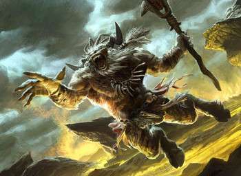 anthro charging clothing dutch_angle jumping loincloth magic_the_gathering magic_user male mike_bierek minotaur muscles necklace official_art open_mouth polearm restricted_palette roaring shaman skull solo staff tribal_spellcaster
Rating: Safe
Score: 4
User: Circeus
Date: December 18, 2014 anthro charging clothing dutch_angle jumping loincloth magic_the_gathering magic_user male mike_bierek minotaur muscles necklace official_art open_mouth polearm restricted_palette roaring shaman skull solo staff tribal_spellcaster
Rating: Safe
Score: 4
User: Circeus
Date: December 18, 2014